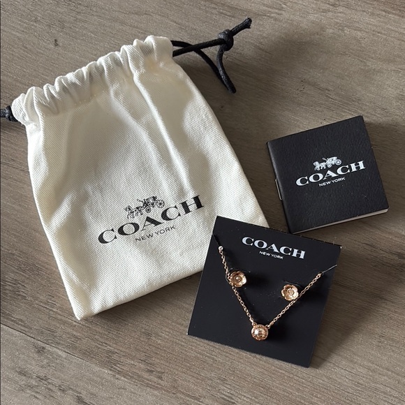 Coach Jewelry - Coach earring & Necklace w/dusty NWT